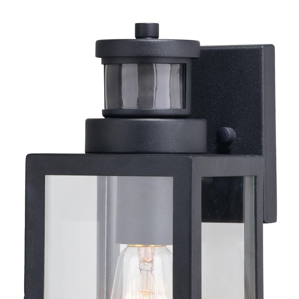 Vaxcel Lombard 4.75" 1-Light Outdoor Motion Sensor Wall Lantern in Textured Black, , large
