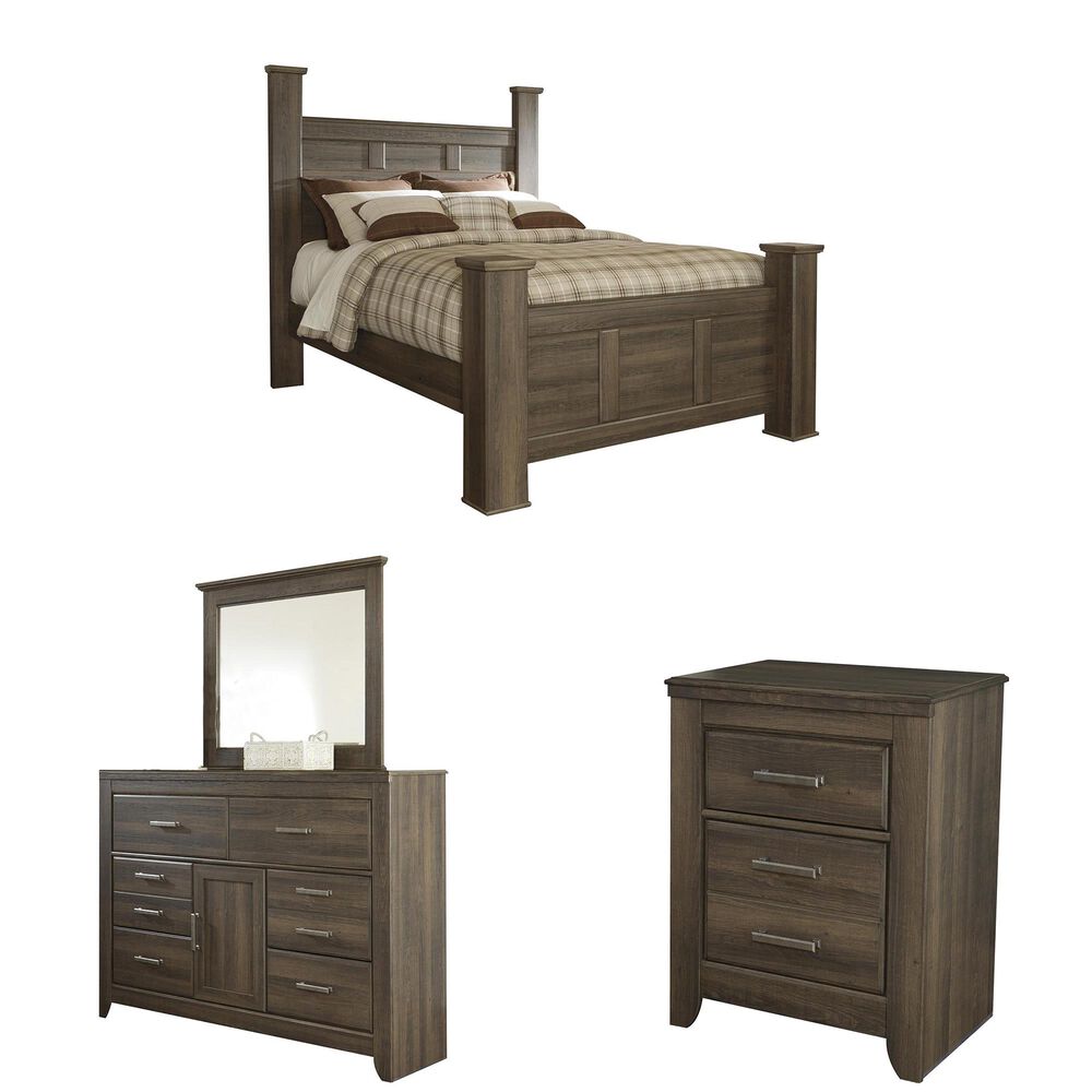 Signature Design by Ashley Juararo 4 Piece Queen Bedroom Set in Dark Brown, , large
