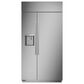 Monogram 42" Smart Built-In Side by Side Refrigerator with Dispenser (Handle Kit Not Included) in Stainless Steel, , large