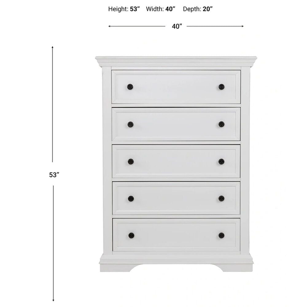 Sorelle Portico 5-Drawer Chest in White, , large