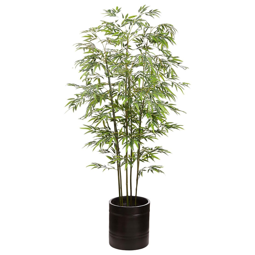 Allstate Floral and Craft Inc 7"5" Silk Bamboo Tree with Black Planter in Green, , large