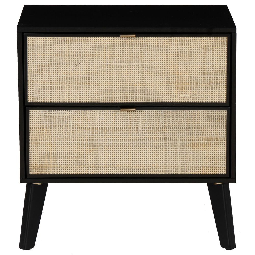 Linon Home Decor Collett 2-Drawer Nightstand in Black, , large