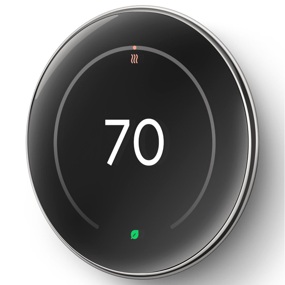 Google Nest Learning Thermostat &#40;4th Gen&#41; with Nest Temperature Sensor &#40;2nd Gen&#41; in Polished Silver, , large