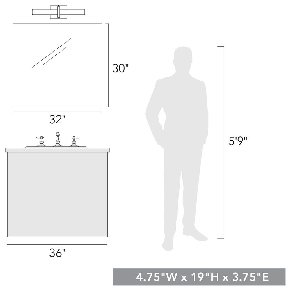 Golden Lighting Elon 19&quot; LED Bath Bar in Matte Black, , large