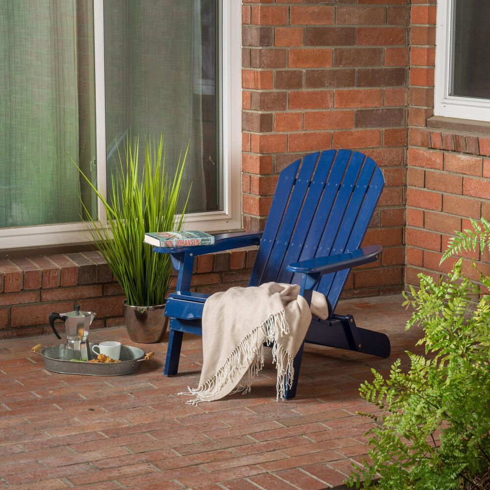 Hearth and Haven Malibu Outdoor Folding Adirondack Chair in Blue, , large