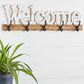 Maple and Jade 32" x 10" Wall Hook in Brown and Distressed White, , large