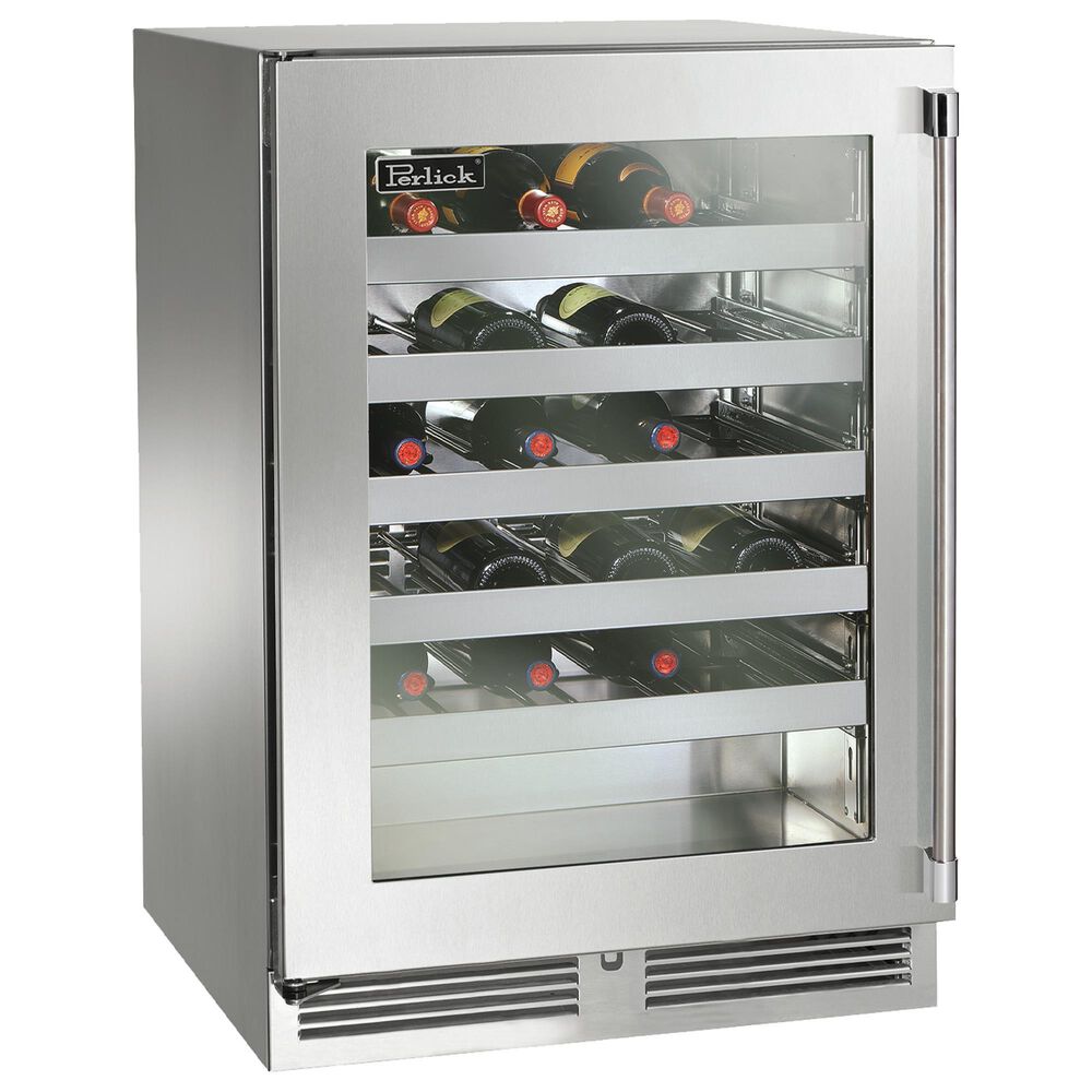 Perlick Indoor Signature Series 5.2 Cu. Ft. Built-In Undercounter Wine Reserve with Glass Door in Stainless Steel, , large