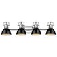 Golden Lighting Duncan 4-Light Bath Vanity with Black Shade in Chrome, , large