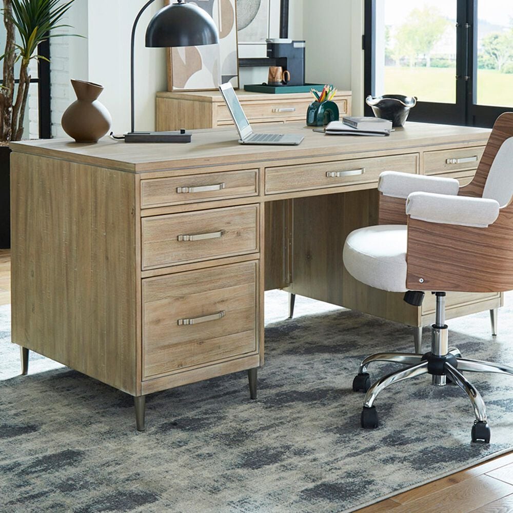 Riva Ridge Maddox 66&quot; Executive Desk in Biscotti, , large