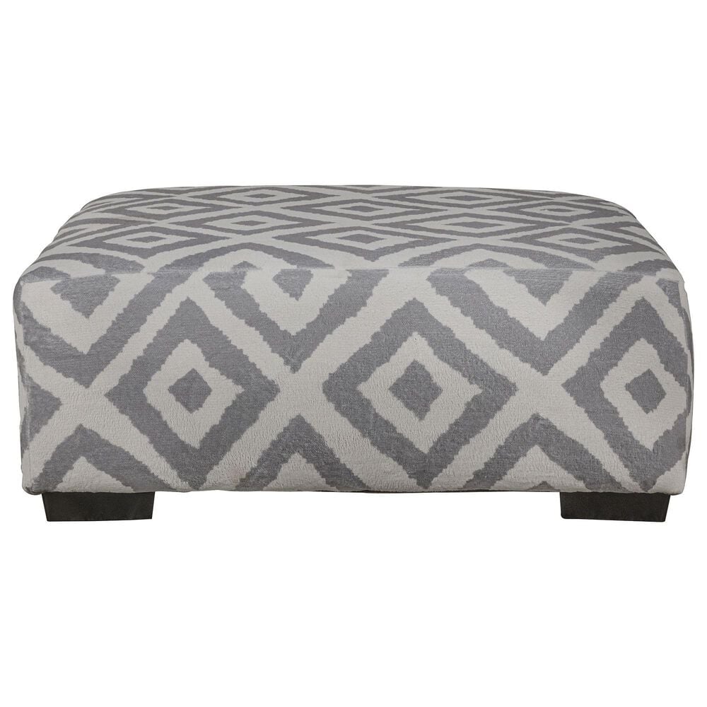 Albany Furniture Cocktail Ottoman in Silver and White, , large