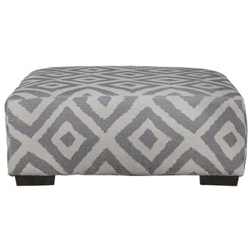 Albany Furniture Cocktail Ottoman in Silver and White, , large