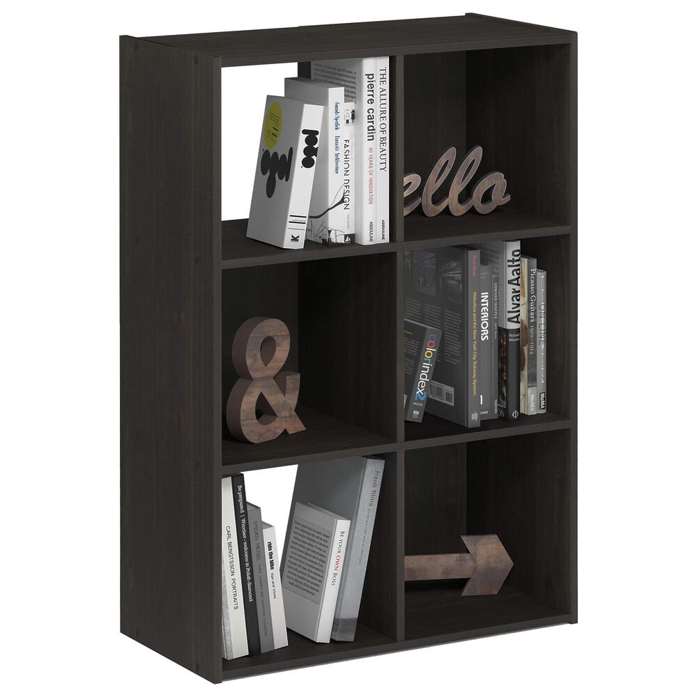 HOMLUX 6-Cube Cubic Storage Organizer Bookcase in Espresso, , large