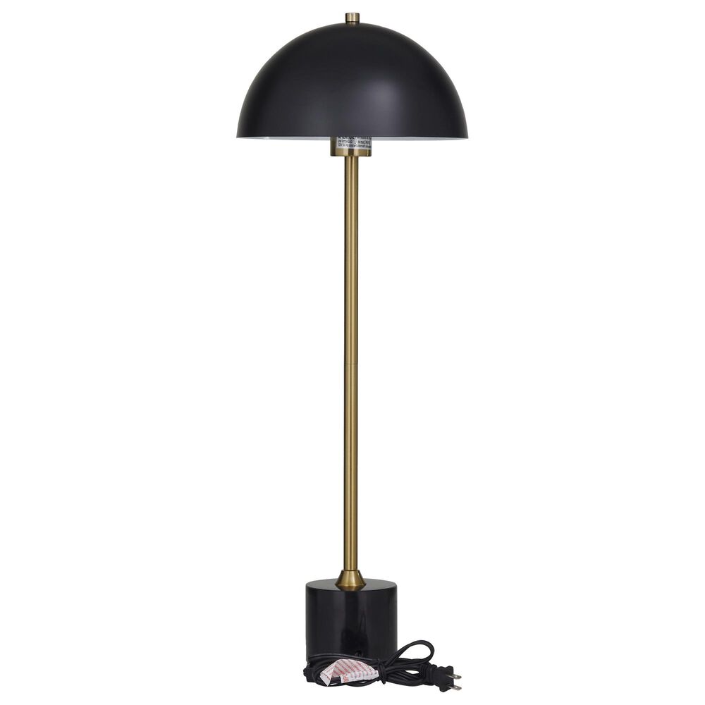 Maple and Jade Umbrella Style Table Lamp in Black and Gold, , large