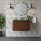 James Martin Vanities Mantova 35.4" Single Vanity in Mid-Century Walnut and Champagne Brass with 3 cm Charcoal Black Composite Stone Top and Rectangular Sink, , large