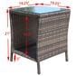 Hearth and Haven Wicker Patio Coffee Table with Clear Tempered Glass Top in Brown, , large