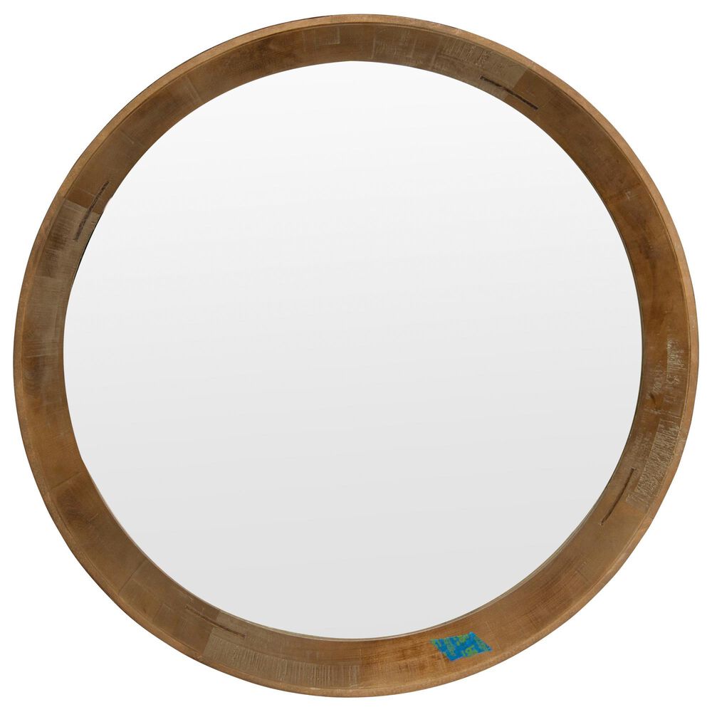 VIP Home and Garden Round Wood Mirror, , large