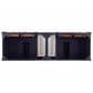 James Martin Vanities Brittany 72" Double Bathroom Vanity in Victory Blue with 3 cm White Zeus Quartz Top and Rectangular Sinks, , large