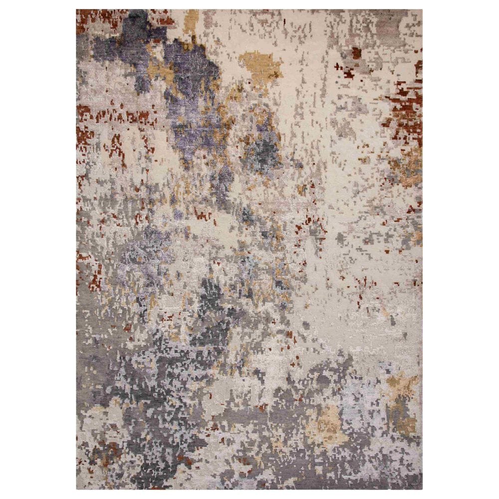 Rizzy Evolution Light Beige, Silver, Gold, Rust and Grey 8" x 10" Area Rug, , large