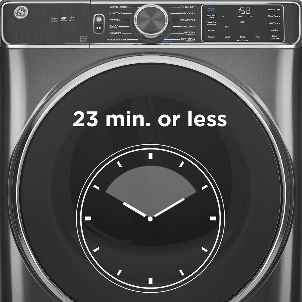 GE Appliances 4.8 Cu. Ft. Front Load Washer and 7.8 Cu. Ft. Electric Dryer Laundry Pair in White, , large