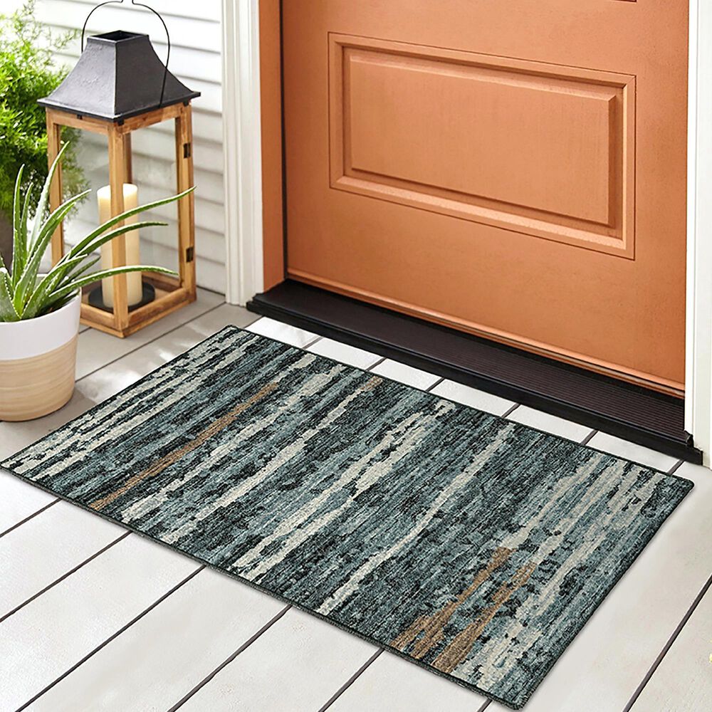 Dalyn Rug Company Brisbane Striped 1&#39;8&quot; x 2&#39;6&quot; Midnight Area Rug, , large