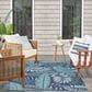 Nourison Garden Oasis GOA02 Navy 4" x 6" Indoor/Outdoor Area Rug, , large