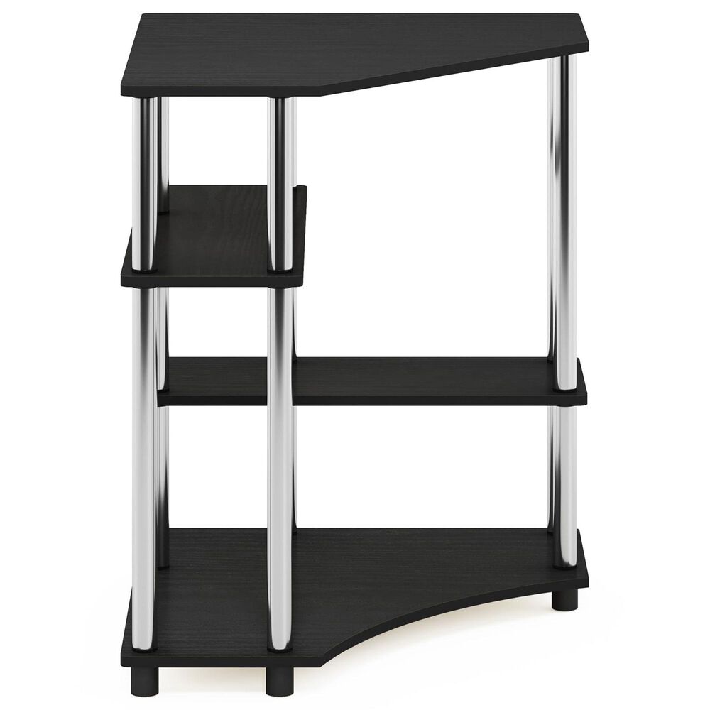 HOMLUX Multipurpose Corner Desk with Storage Shelves in Americano and Stainless Steel, , large