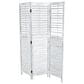 Maple and Jade 3-Panel Shutter Top Partition Room Divider Screen in Washed White and Gray, , large