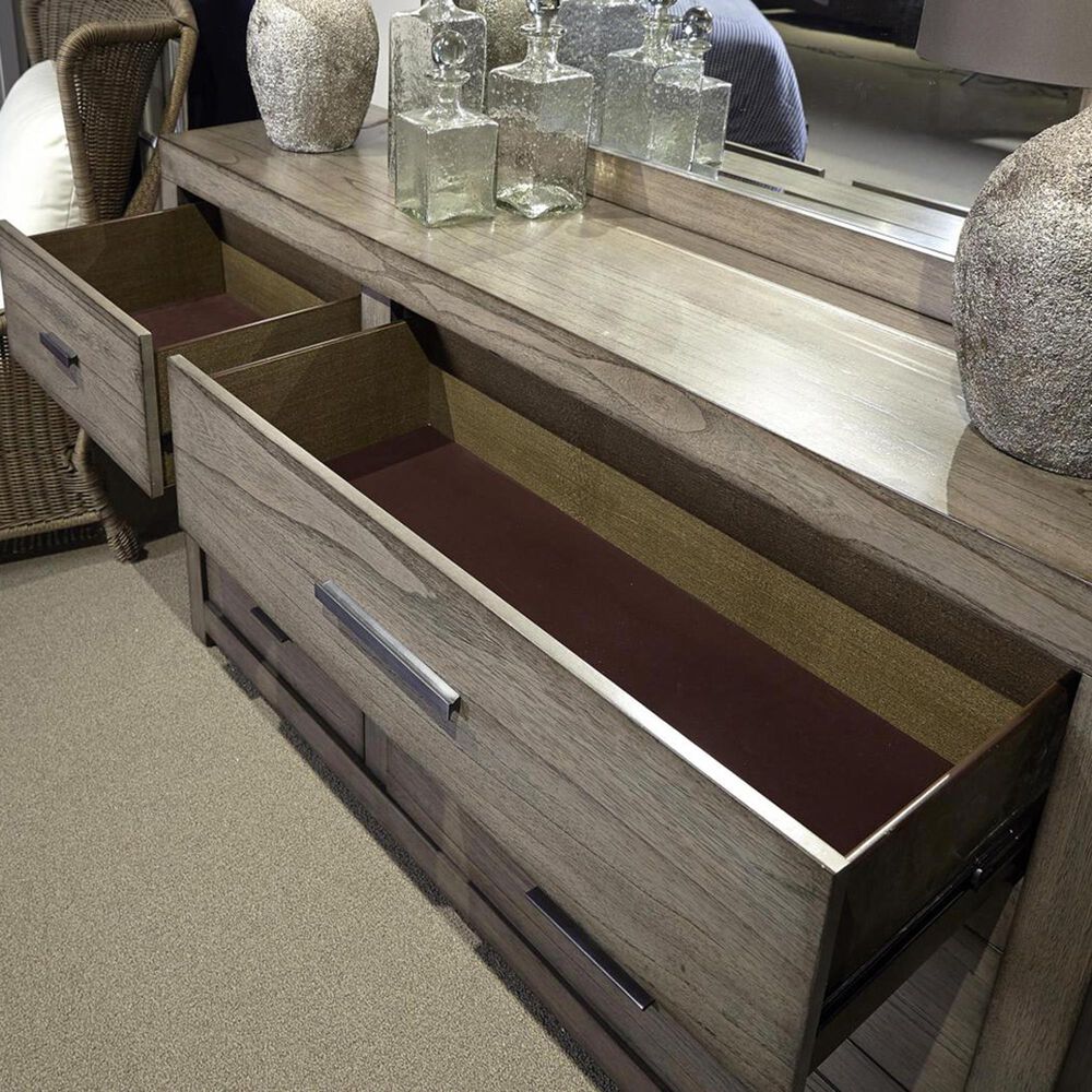 Riva Ridge Modern Loft 3-Piece Queen Storage Bedroom Set in Greystone, , large