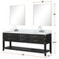 Lexora Home Norwalk 84" Double Bathroom Vanity in Black Oak with White Carrara Marble Top and Rectangular Sinks, , large