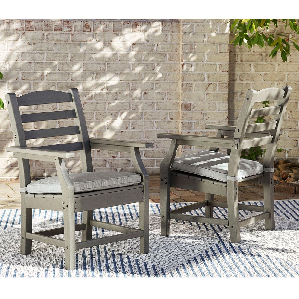 Signature Design by Ashley Visola Dining Chair with Cushion in Gray - Set of 2, , large