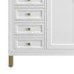 James Martin Vanities Chicago 60" Double Bathroom Vanity in Glossy White with Single Hole 3 cm White Zeus Quartz Top and Rectangular Sinks, , large