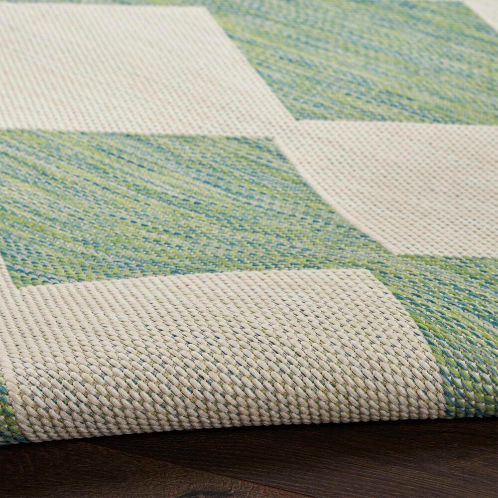 Nourison Positano Geometric Blue and Green 8&#39; x 10&#39; Indoor/Outdoor Area Rug, , large