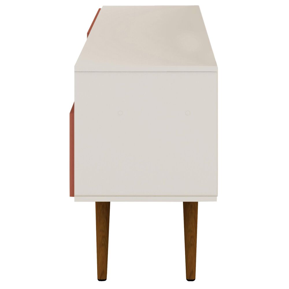 Manhattan Tribeca 53.94&quot; TV Stand in Off White and Terra Pink, , large