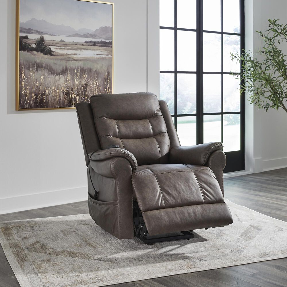Ashley Oatman Power Lift Recliner in Umber, , large