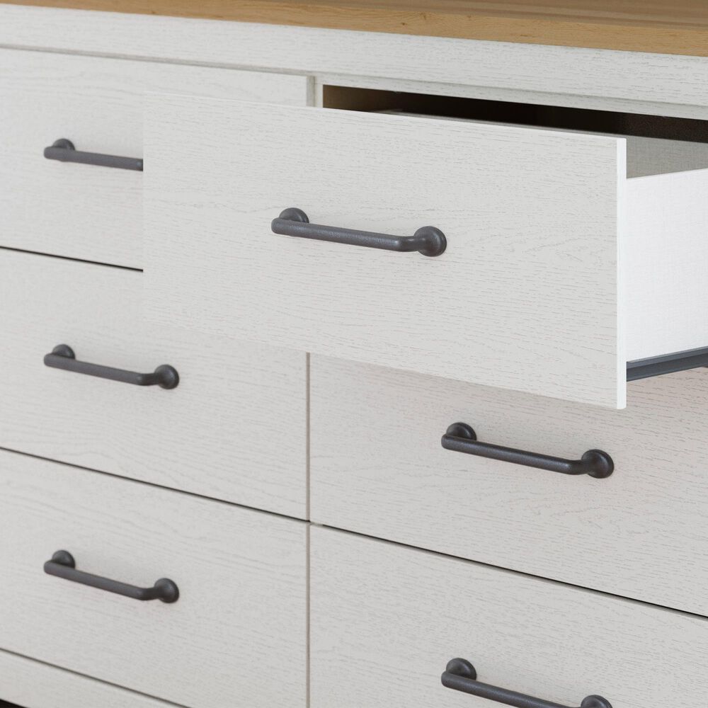 Ashley Linnocreek 6-Drawer Dresser in White and Warm Brown, , large