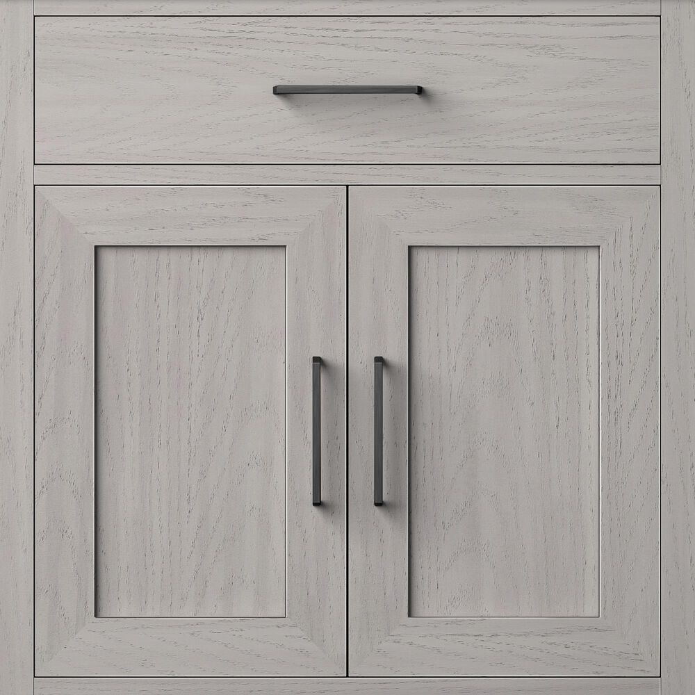 Lexora Home Abbey 30&quot; Single Bathroom Vanity in White Oak with 2 cm White Carrara Marble Top and Rectangular Sink, , large