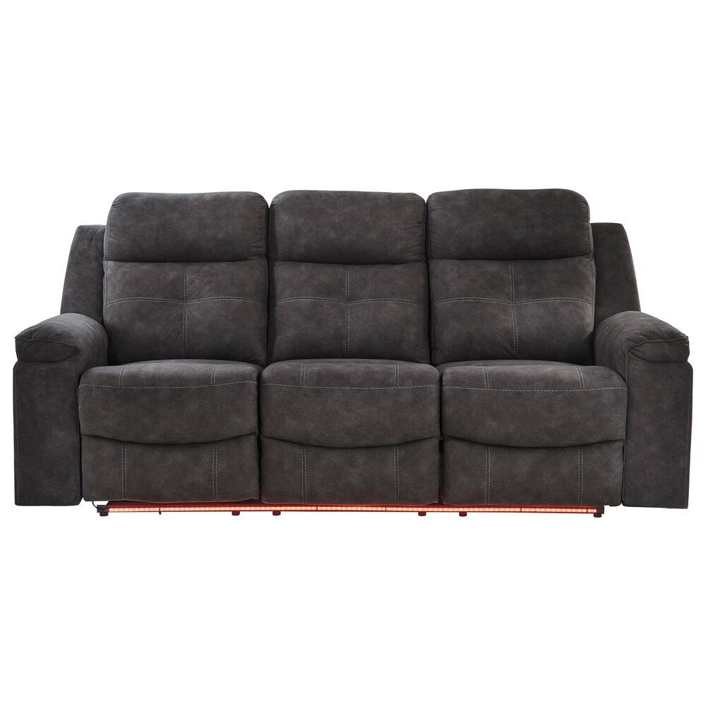 Ashley Brysonview Manual Reclining Sofa in Charcoal, , large