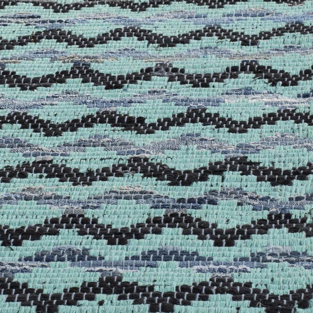 Safavieh Montauk 4&#39; Square Turquoise, Blue and Black Area Rug, , large