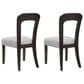 Hearth and Haven Upholstered Side Chair with Gray Cushion in Dark Brown (Set of 2), , large