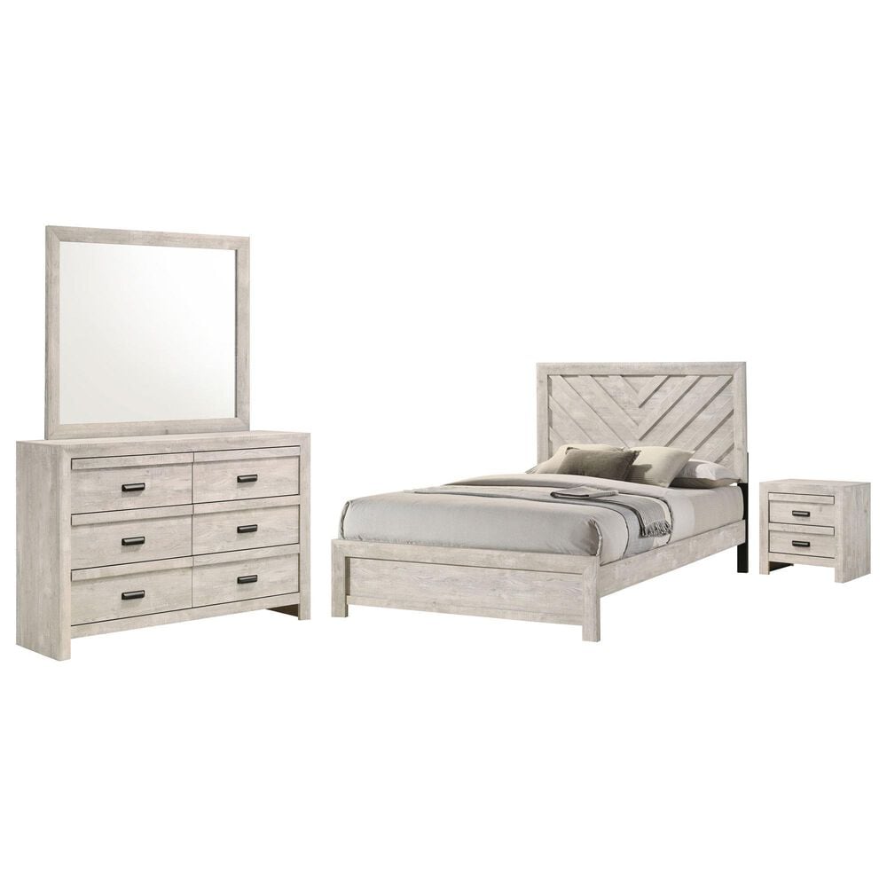 Crown Mark Valor 4-Piece King Bedroom Set in Light Gray, , large