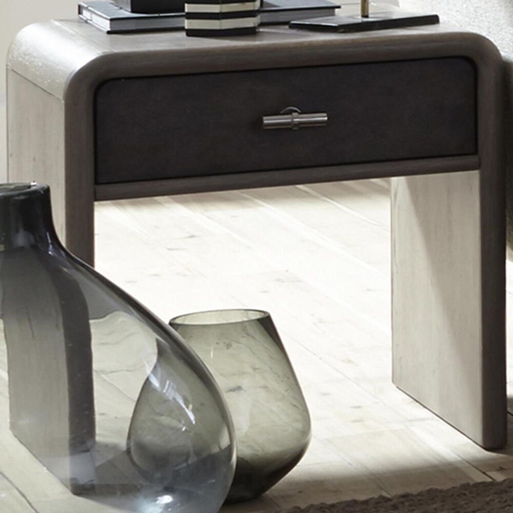 Accentric Approach Urban Eclectic End Table in Grey Oak and Shagreen, , large