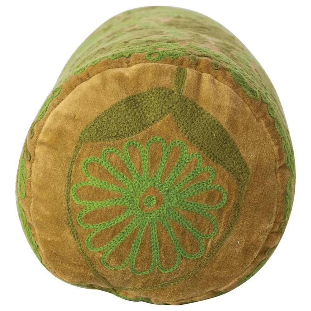 Teak Interiors Botanist 21&quot; x 7&quot; Bolster Throw Pillows in Green, , large