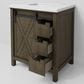 Lexora Home Marsyas 30" Single Bathroom Vanity in Rustic Brown with White Quartz Top and Rectangular Sink, , large