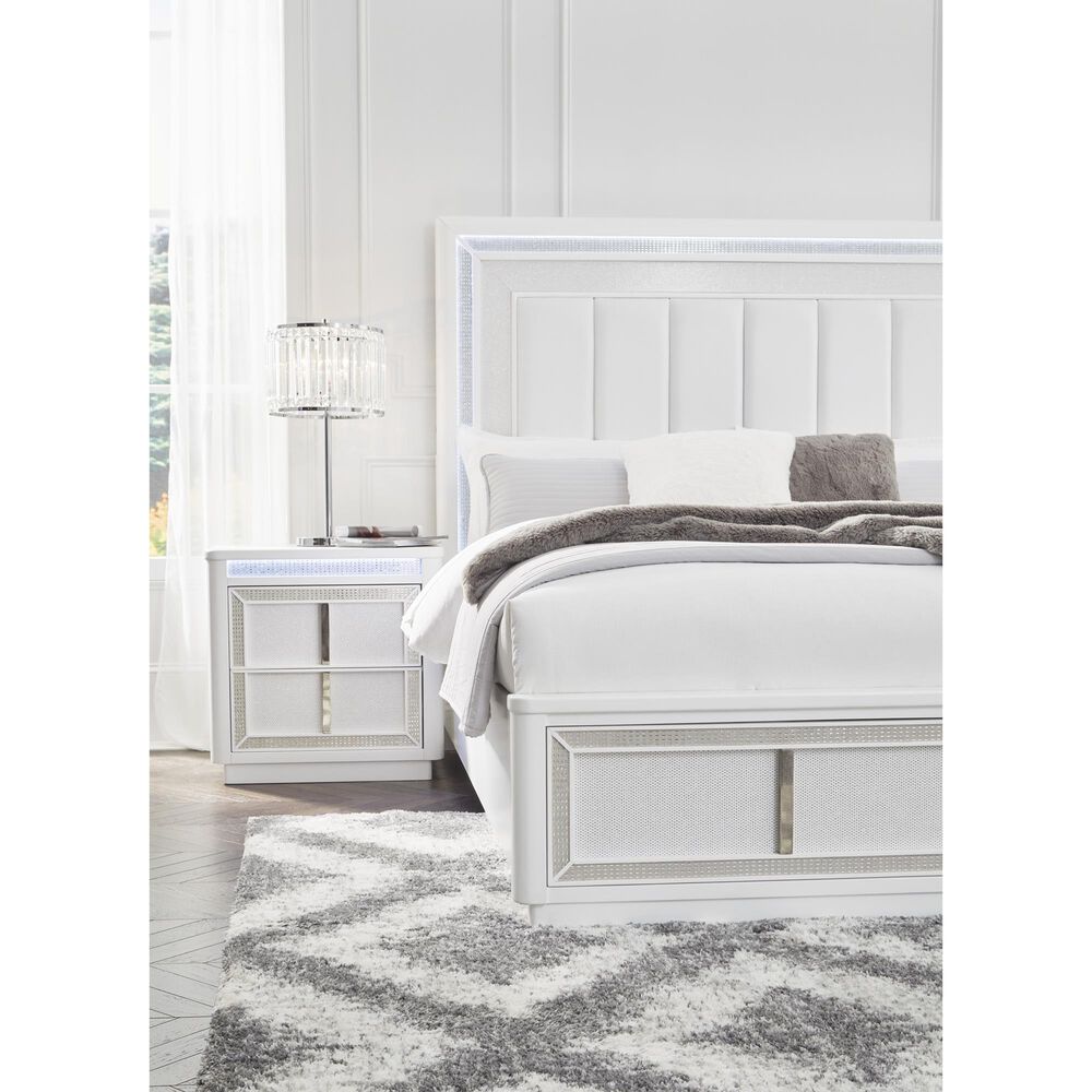 Millenium Chalanna Queen Upholstered Storage Bed in White, , large