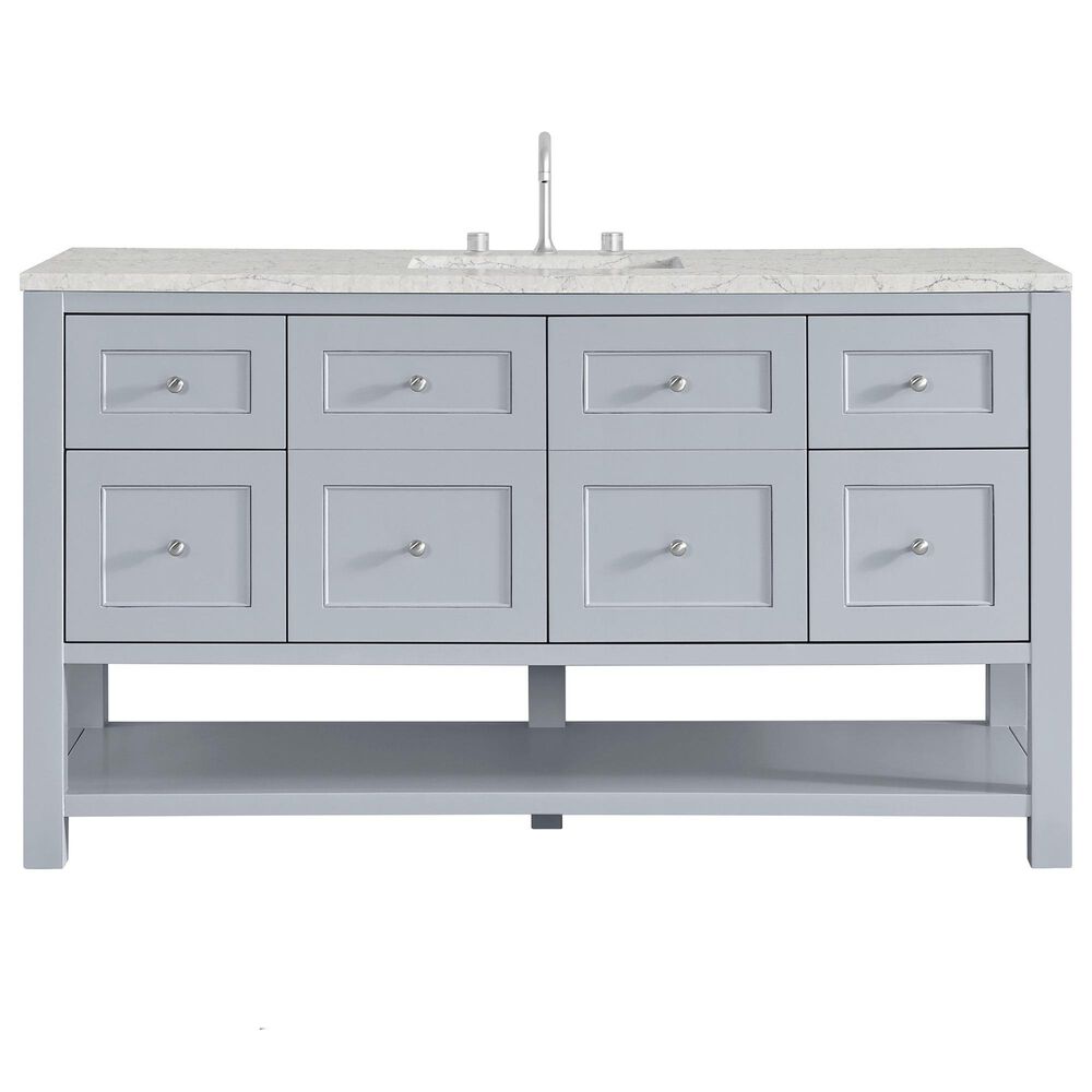 James Martin Vanities Breckenridge 60" Single Bathroom Vanity in Serenity Blue with 3 cm Eternal Jasmine Pearl Quartz Top, Rectangular Sink and FreePower Wireless Charger, , large