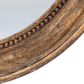 Creative Coop Round Carved Wood Framed Wall Mirror in Rich Walnut, , large