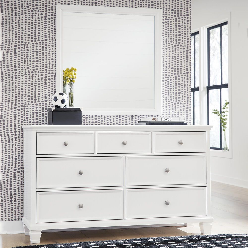 Ashley Fortman Dresser and Mirror in White, , large
