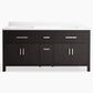 Kohler Kresla 72" Double Bathroom Vanity in Carbon Oak with 3 cm White Quartz Top and Rectangular Sinks, , large