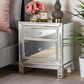 Baxton Studio Fadri Mirrored 2-Drawer End Table in Antique Silver, , large
