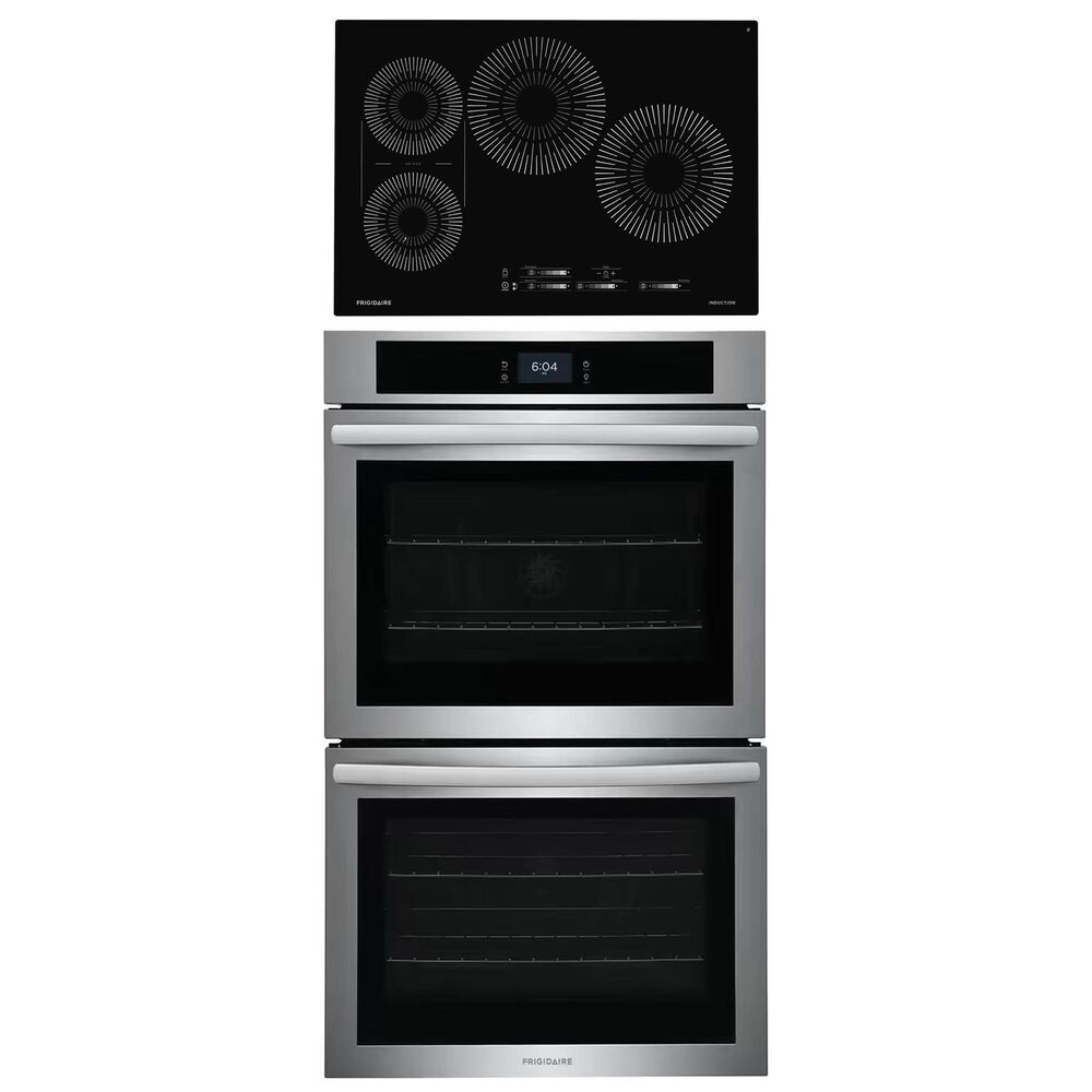 Frigidaire 2-Piece Kitchen Package with Stainless Steel 30&quot; Built-In Convection Double Wall Oven and Black 30&quot; Induction Cooktop, , large